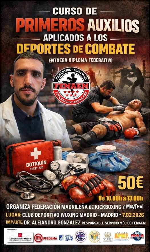 🩺🥊 Curso de Primeros Auxilios en Deportes de Combate – FEMAKM